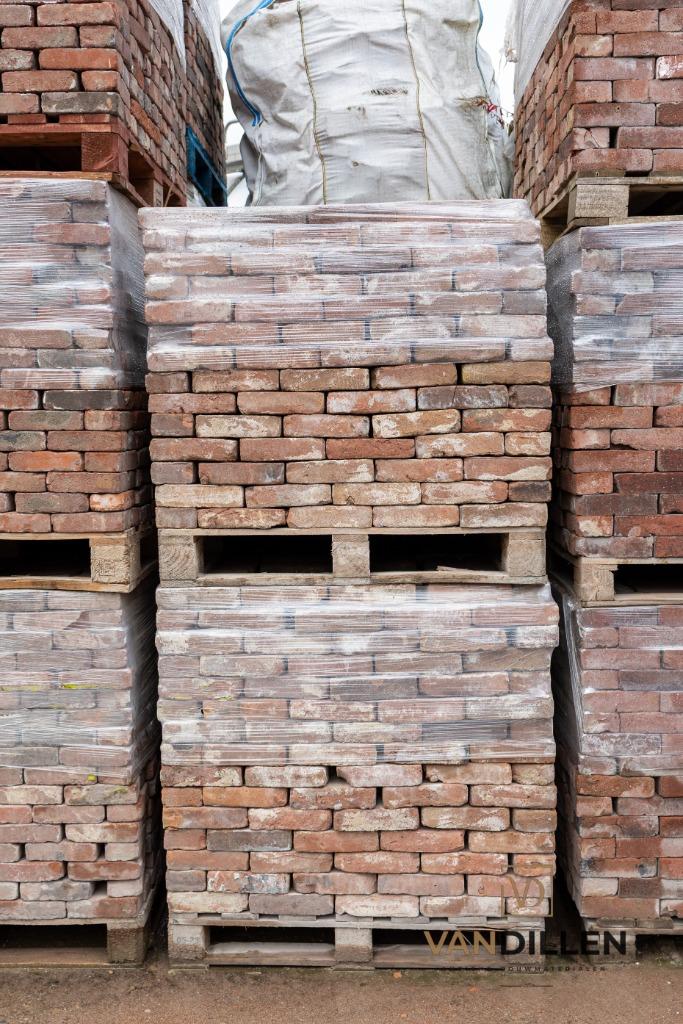 Oude bruine jaren 30 vormbak stenen WF 22x5cm gebikt 40m2, Doe-het-zelf en Verbouw, Metselstenen, Ophalen of Verzenden, Gebruikt