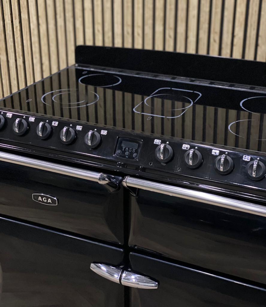 AGA Masterchef II Keramisch Deluxe 110cm + 4 Ovens (ZWART), 60 cm of meer, Grill, Ophalen of Verzenden, Gas