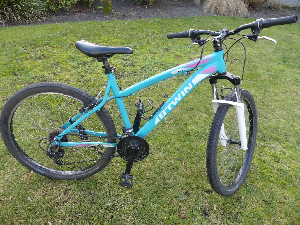 Btwin rockrider 340 mountainbike - turquoise groen, Gebruikt, Hardtail, Heren, 45 tot 49 cm