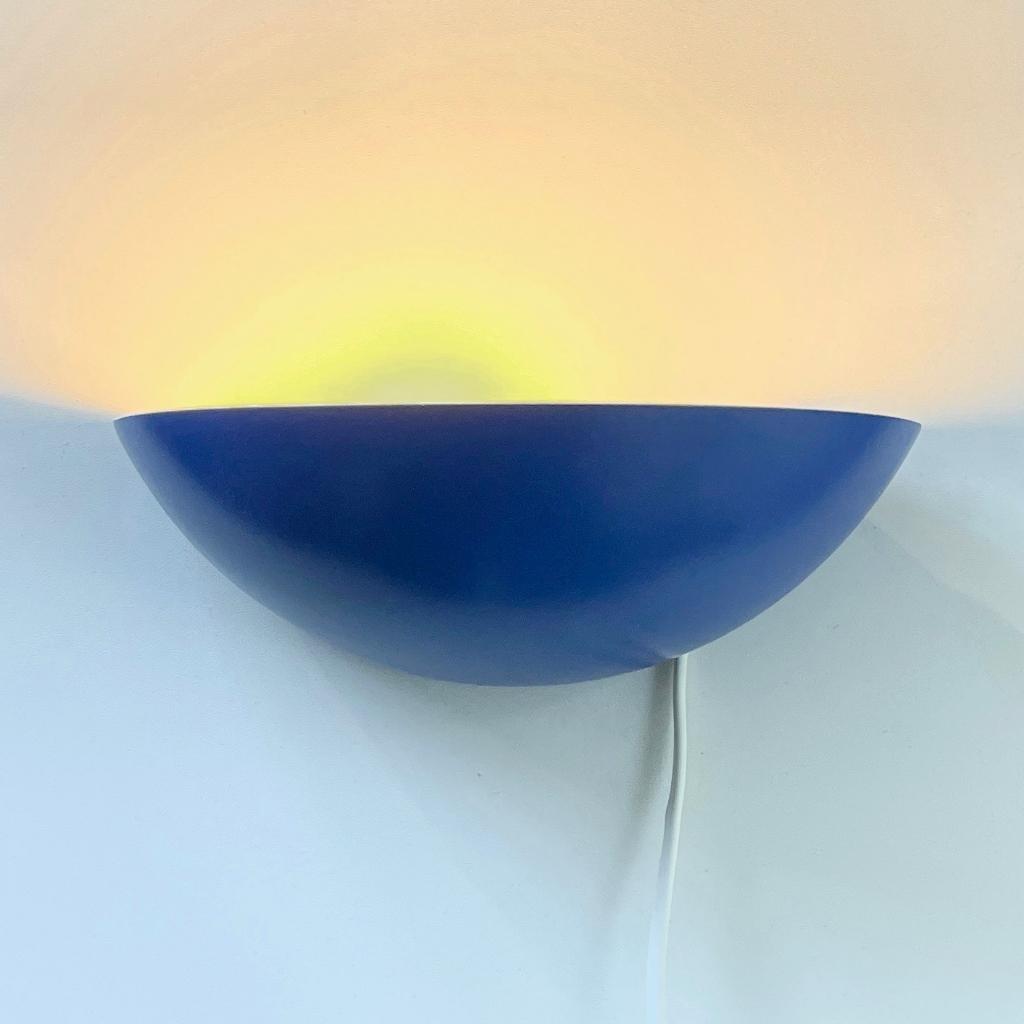 blauwe vintage Scandinavisch design LAMP Lyfa Denmark MCM, Ophalen of Verzenden, Gebruikt, Metaal, Vintage Mid Century Scandinavisch design Denmark Space Age