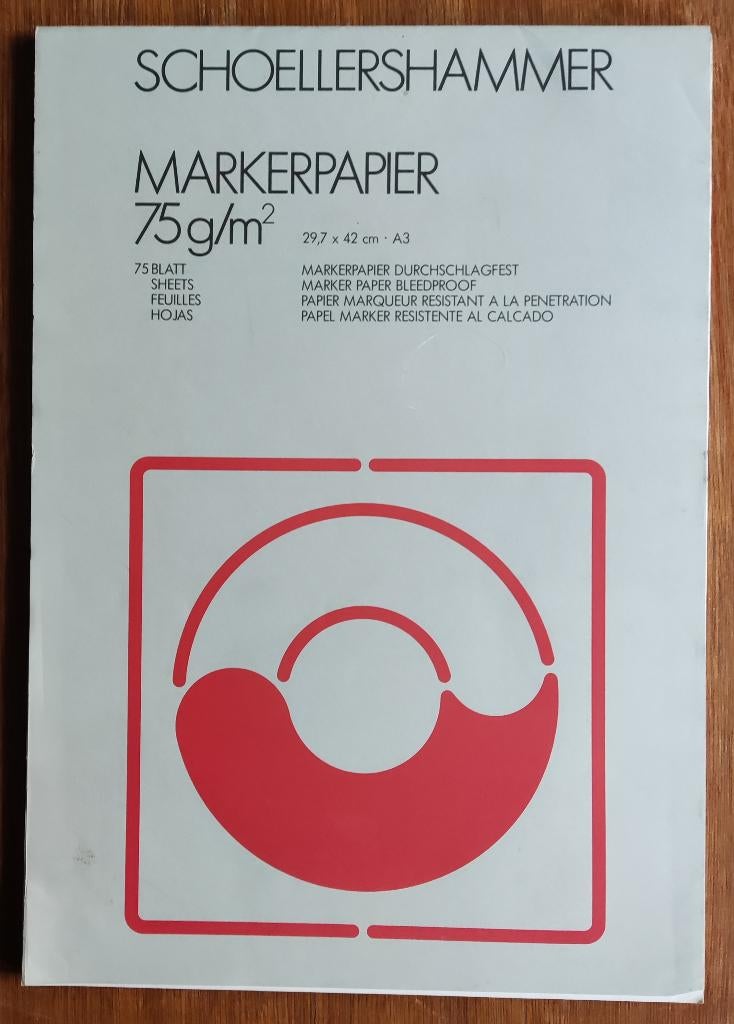 MARKERPAPIER 75 g/m SCHOELLERSHAMMER 75 sheets, Ophalen of Verzenden, Zo goed als nieuw, Papier, Schets- of Tekenboek