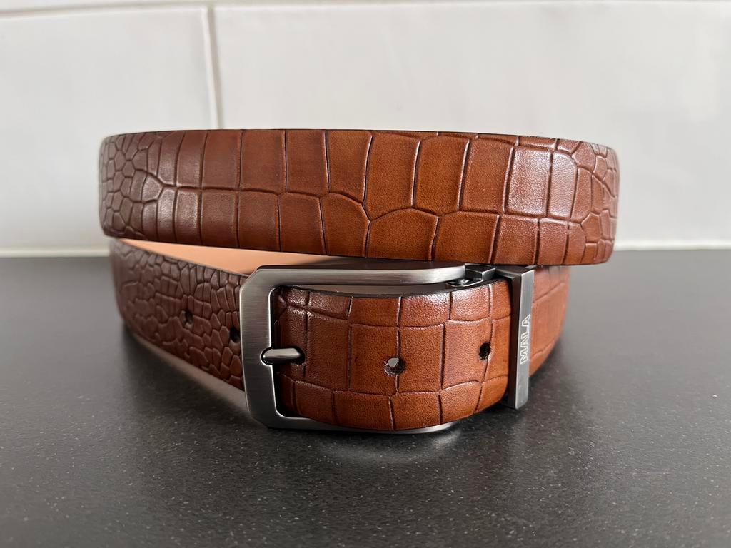 Handpainted riem taillemaat 115cm nieuw, Kleding | Heren, Riemen en Ceinturen, Nieuw, Riem of Ceintuur, 105 tot 115 cm, Bruin