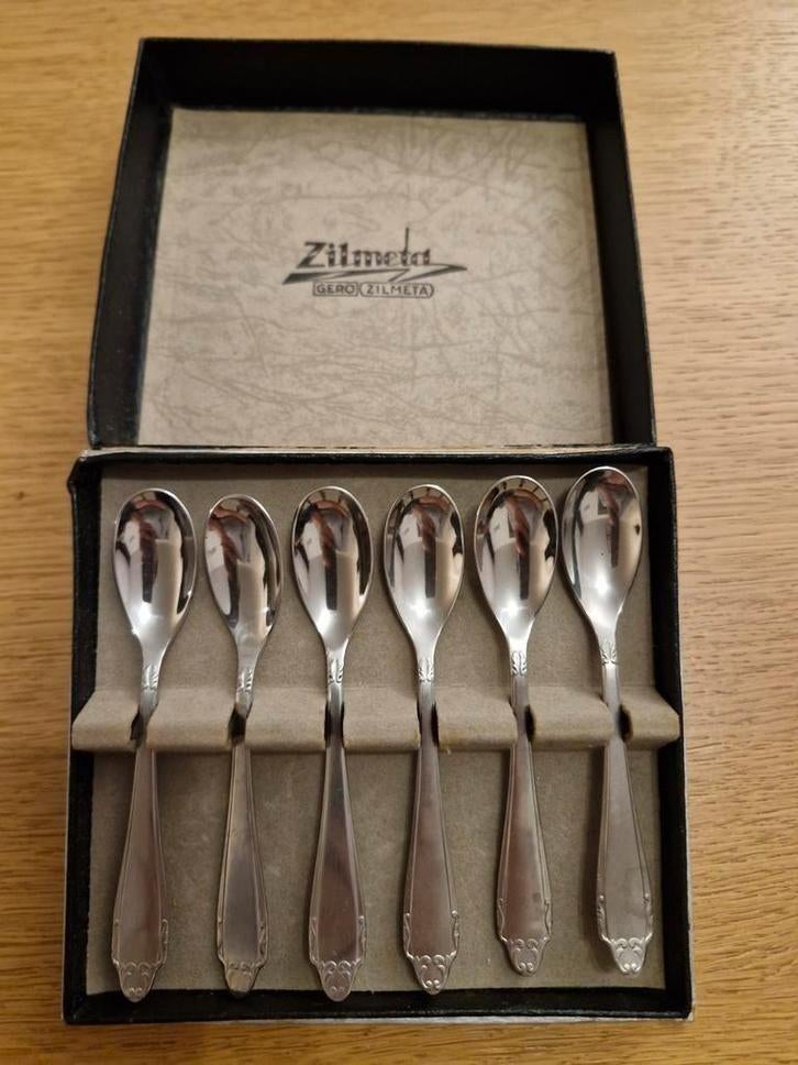 Doosje met 6 antieke theelepels van Gero Zilmeta, Ophalen of Verzenden