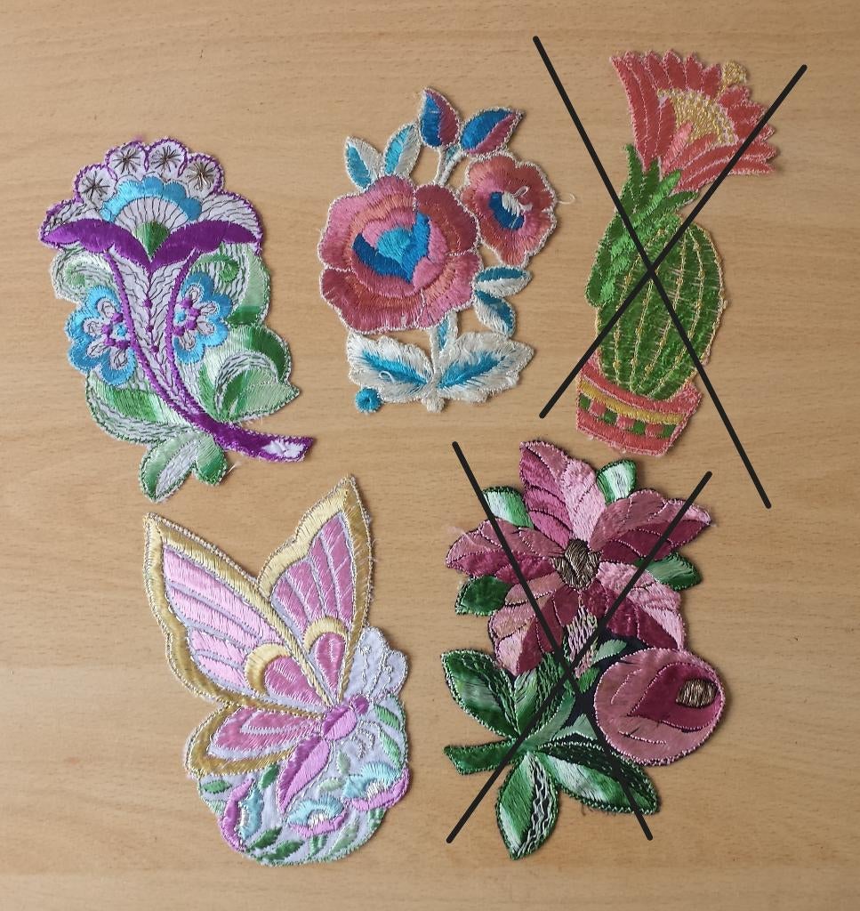 3 Turmac Applicaties Bloemen, Vlinder - lot 4 - vintage, Nieuw, Ophalen of Verzenden, Turmac, Overige applicaties