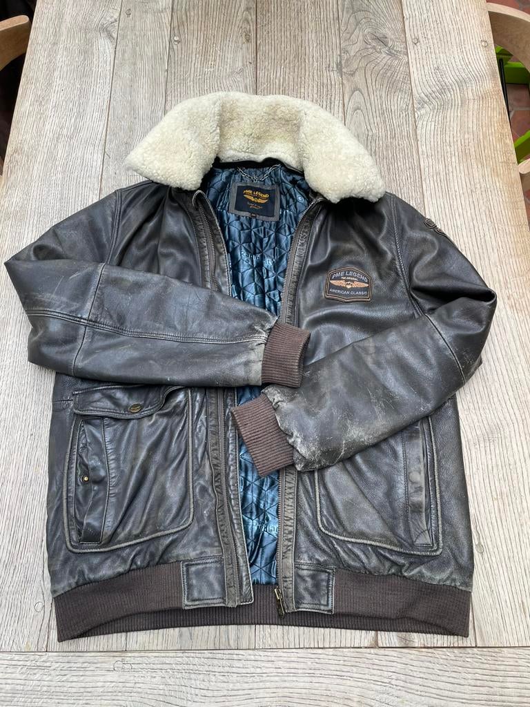 Leren winterjas PMG ledgend, Kleding | Heren, Ophalen of Verzenden, Gedragen, Overige maten, Bruin