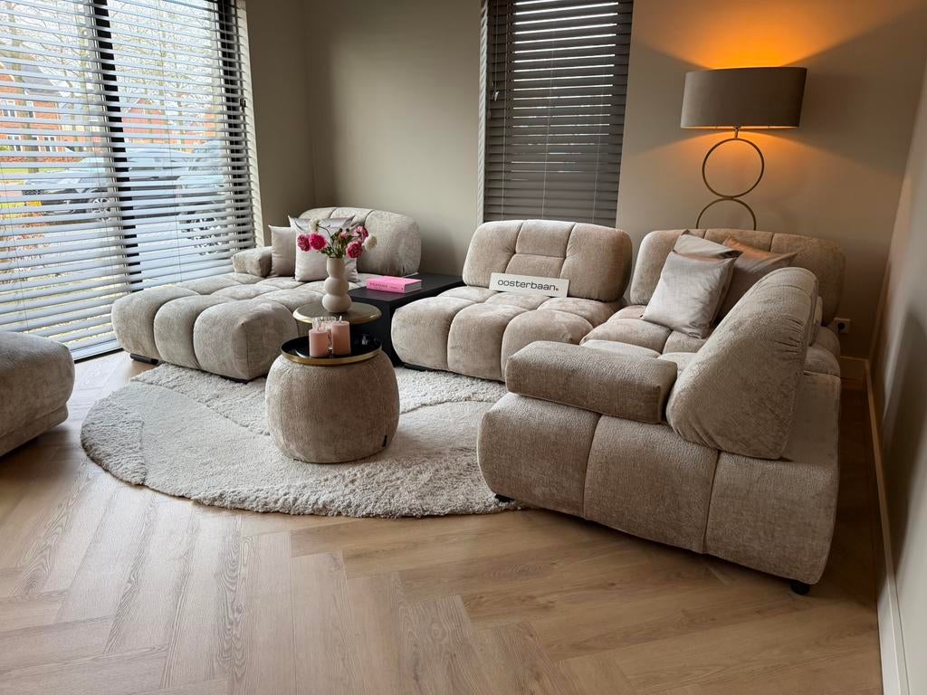 Luxe Velvet Teddy Modulaire U-bank Bloksy 170x370x220cm NEW, Info@oosterbaanwonen.nl, Venus 31 8448CE Heerenveen, Hoekbank, Oosterbaan Wonen