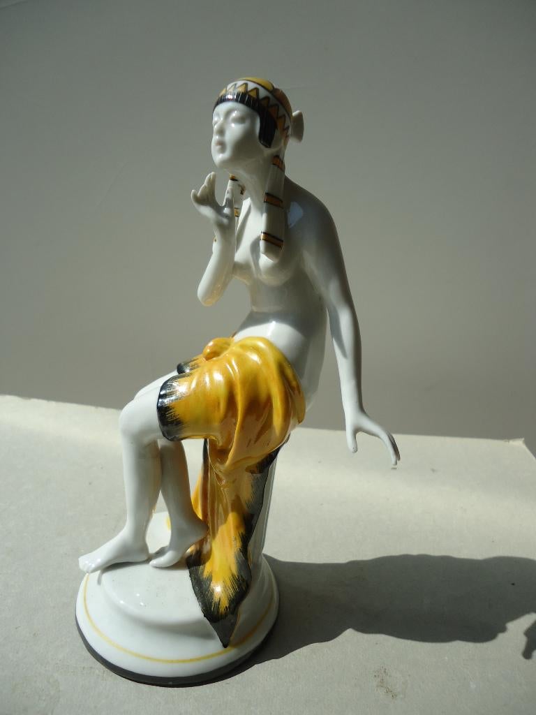 Galluba & Hofmann Ilmenau c1930 ART DECO egyptische baadster, Antiek en Kunst, Ophalen of Verzenden
