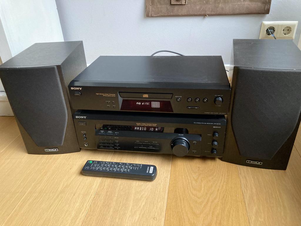 Sony receiver / versterker + cd speler + Mission speakers , Ophalen, Gebruikt