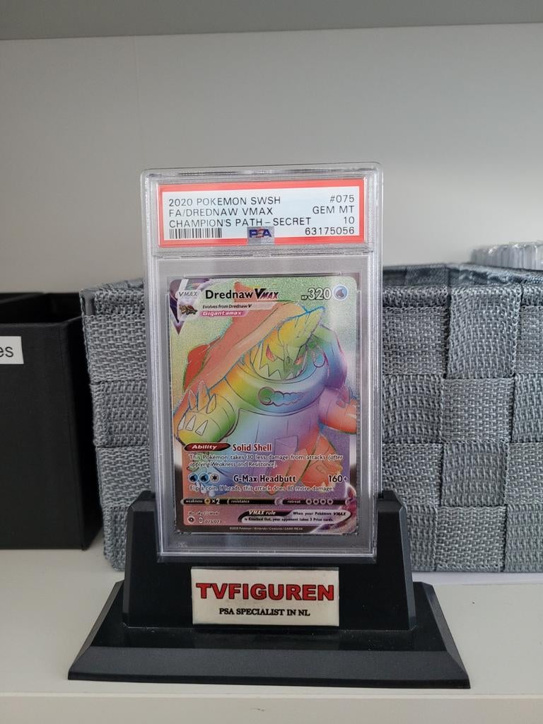 Pokémon Drednaw VMAX Rainbow PSA 10 - Champion's Path, Ophalen of Verzenden, Nieuw, Losse kaart, Foil