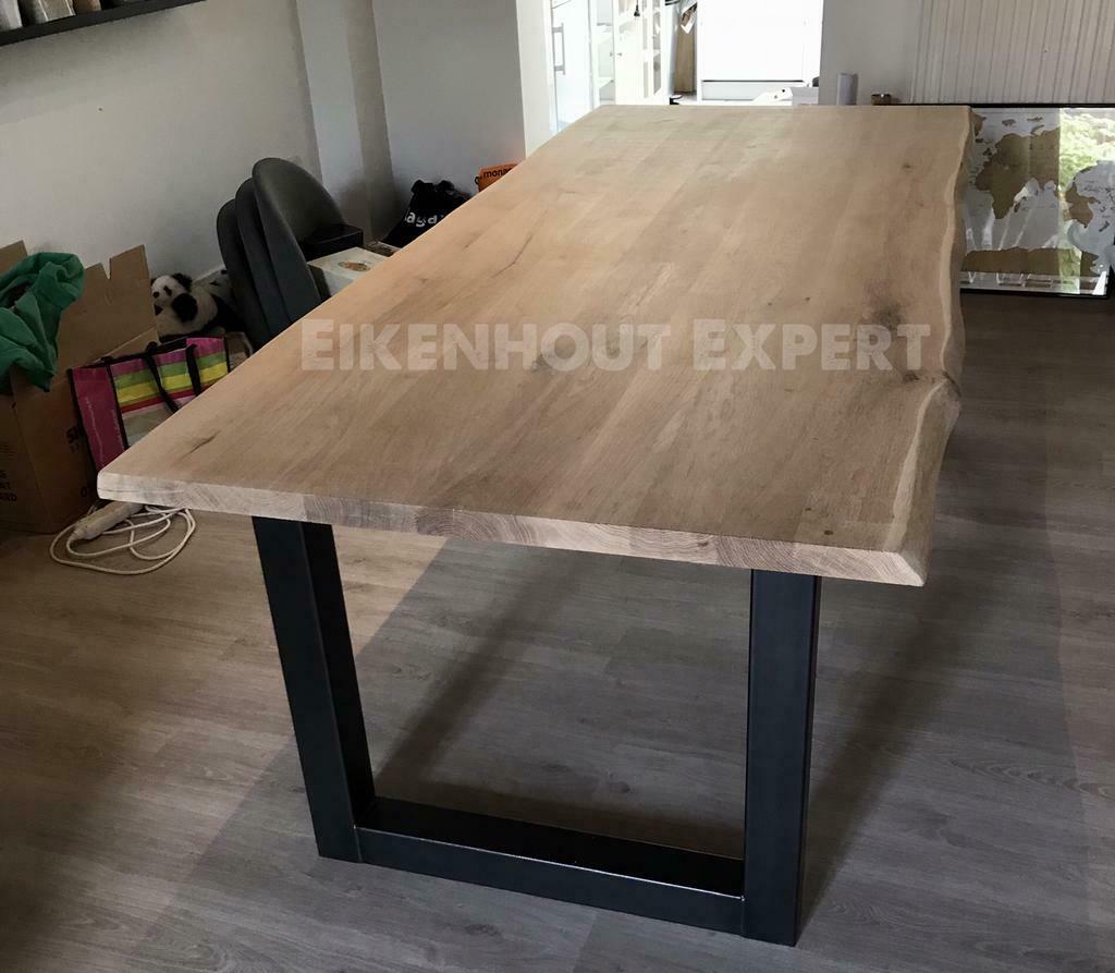 Foto 5 van Eiken Boomstam Tafel Eettafel Massief Eikenhout Hout KORTING
