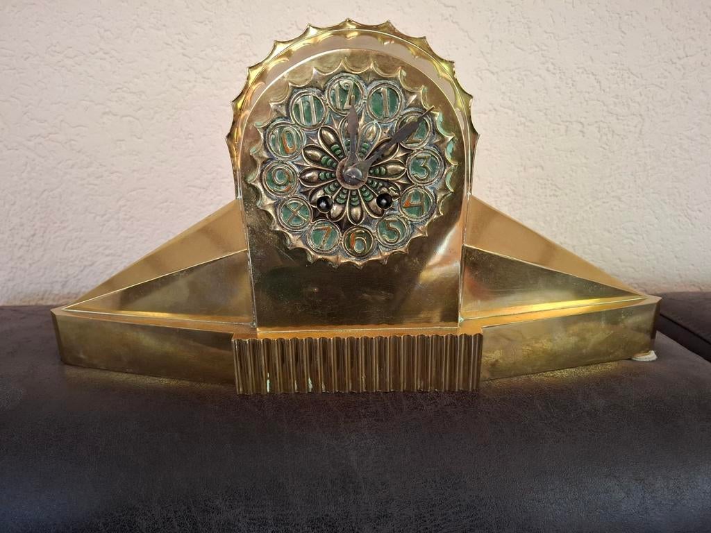 Messing pendule ontwerp W. Penaat, Ophalen of Verzenden