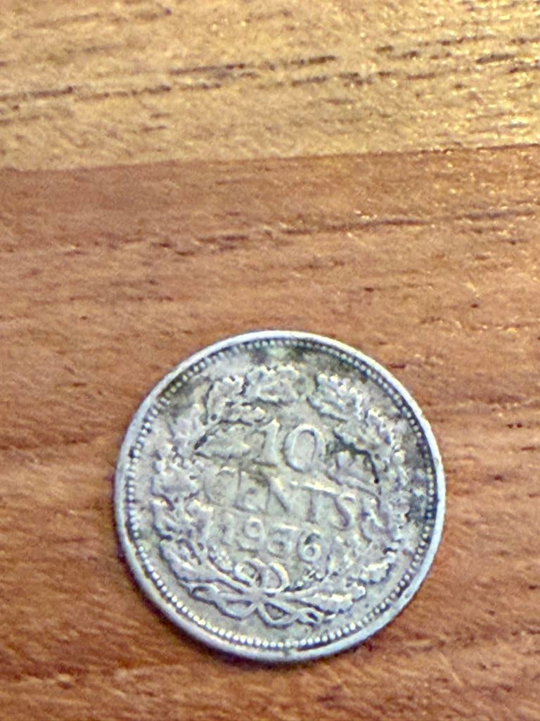 10 Cent 1936 - Koningin Wilhelmina, Postzegels en Munten, Munten | Nederland, Zilver, Ophalen of Verzenden, 10 cent, Koningin Wilhelmina