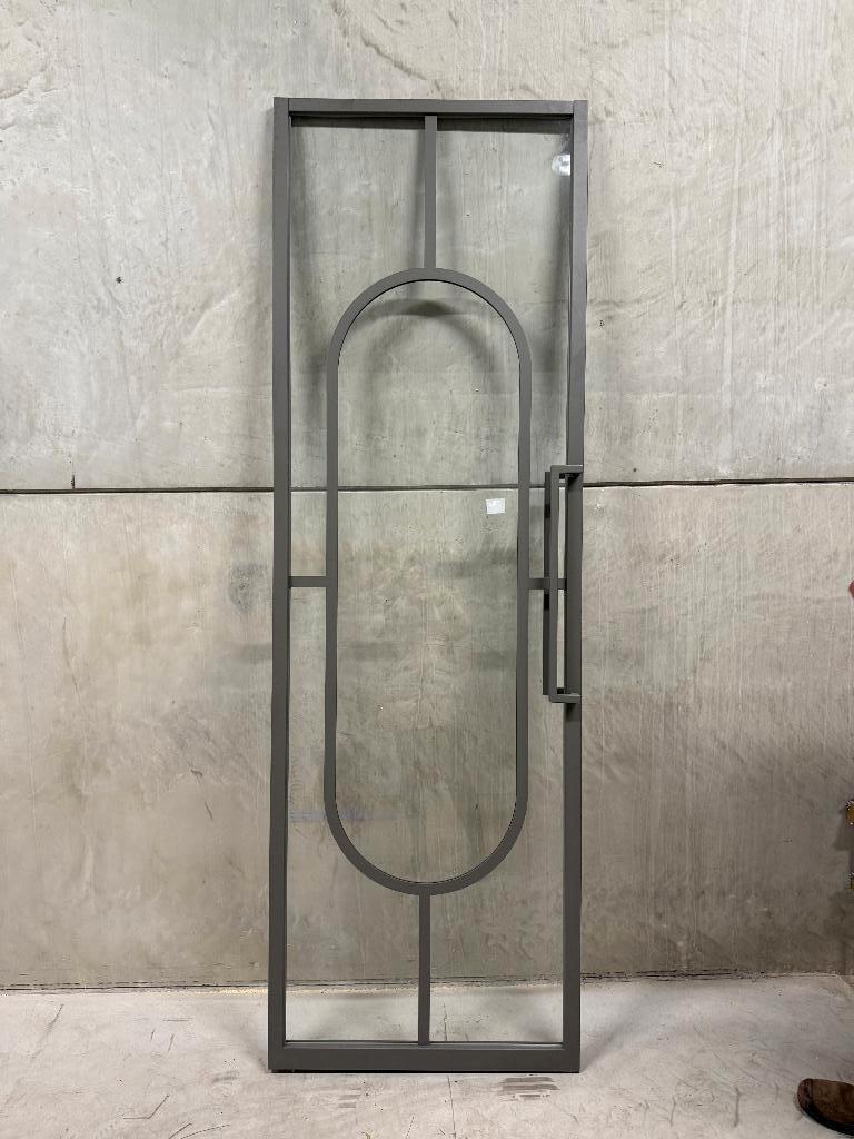 Luxe stalen taatsdeur Grijs met softclose | 837x2584mm |-09, Ophalen, Binnendeur, Nieuw, Glas