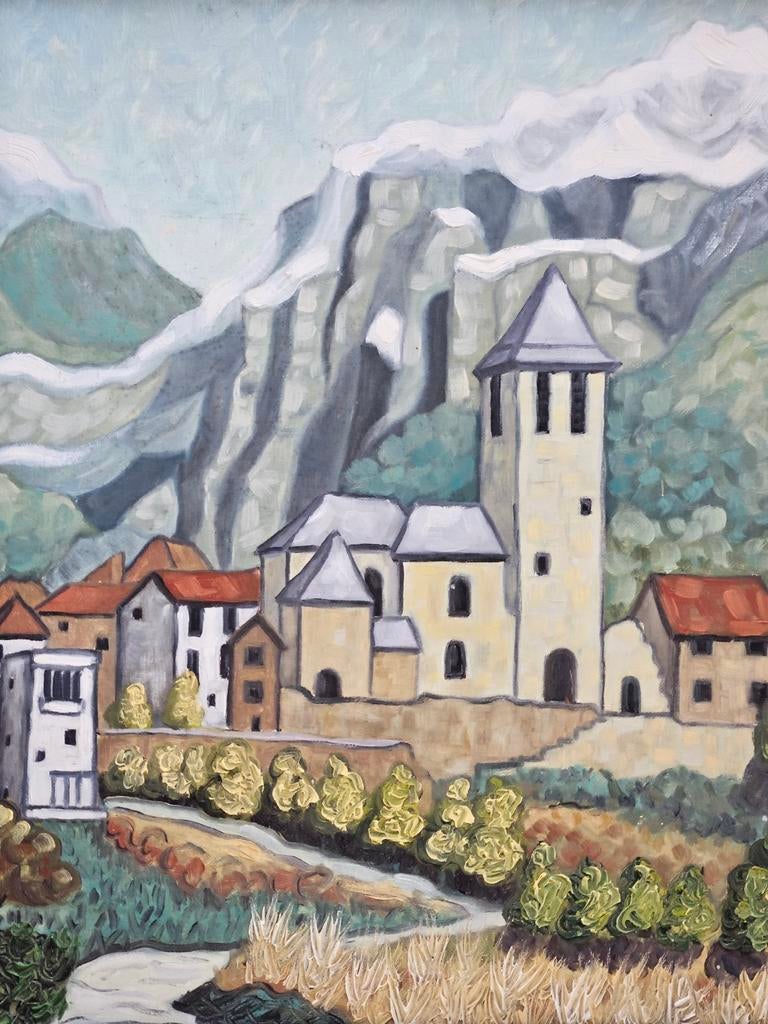 Schilderij olieverf op board Pyreneeën Johannes Landman, Antiek en Kunst, Ophalen