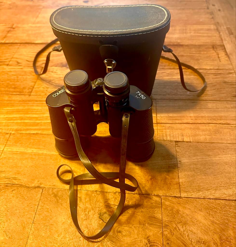 Vintage Combex Verrekijker 7x50, Gebruikt, Minder dan 8x, Met hoes of tas, Porro (met knik)