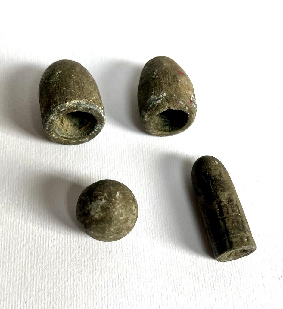 4 Kogels bodemvondst, Ophalen of Verzenden, Landmacht, Duitsland, Hulzen of Bodemvondsten