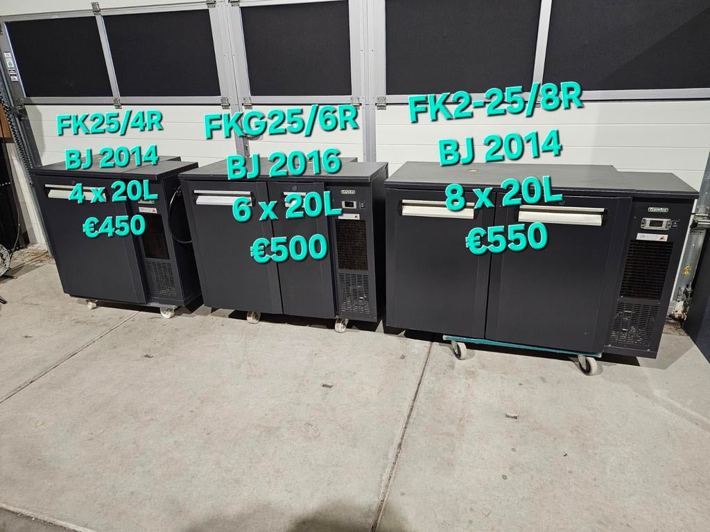 Diverse Sercco en Gamko fustenkoelers, 85 tot 120 cm, Zonder vriesvak, 60 cm of meer, Biertap Tapinstallatie