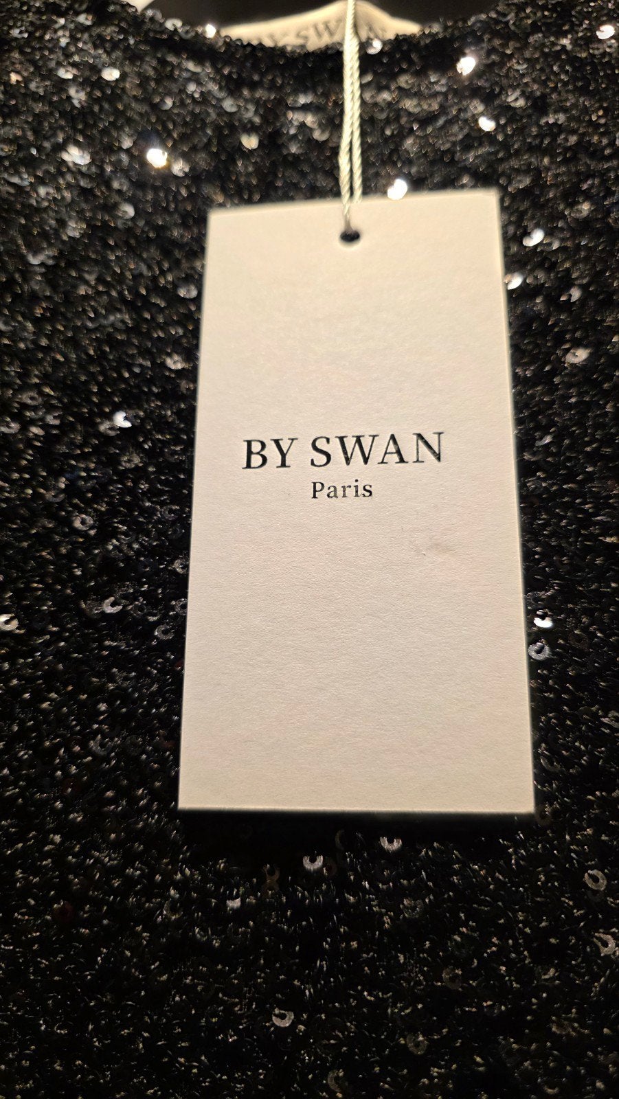 By Swan Paris Zwart Cocktailjurkje Pailletten - Maat M, Kleding | Dames, Maat 38/40 (M), Zwart, Nieuw, Ophalen of Verzenden