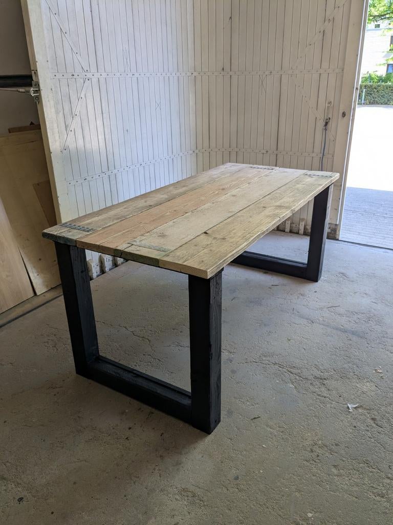 Robuuste stoere buitentafel 165cm, Ophalen of Verzenden, Gebruikt, Rechthoekig, Hout
