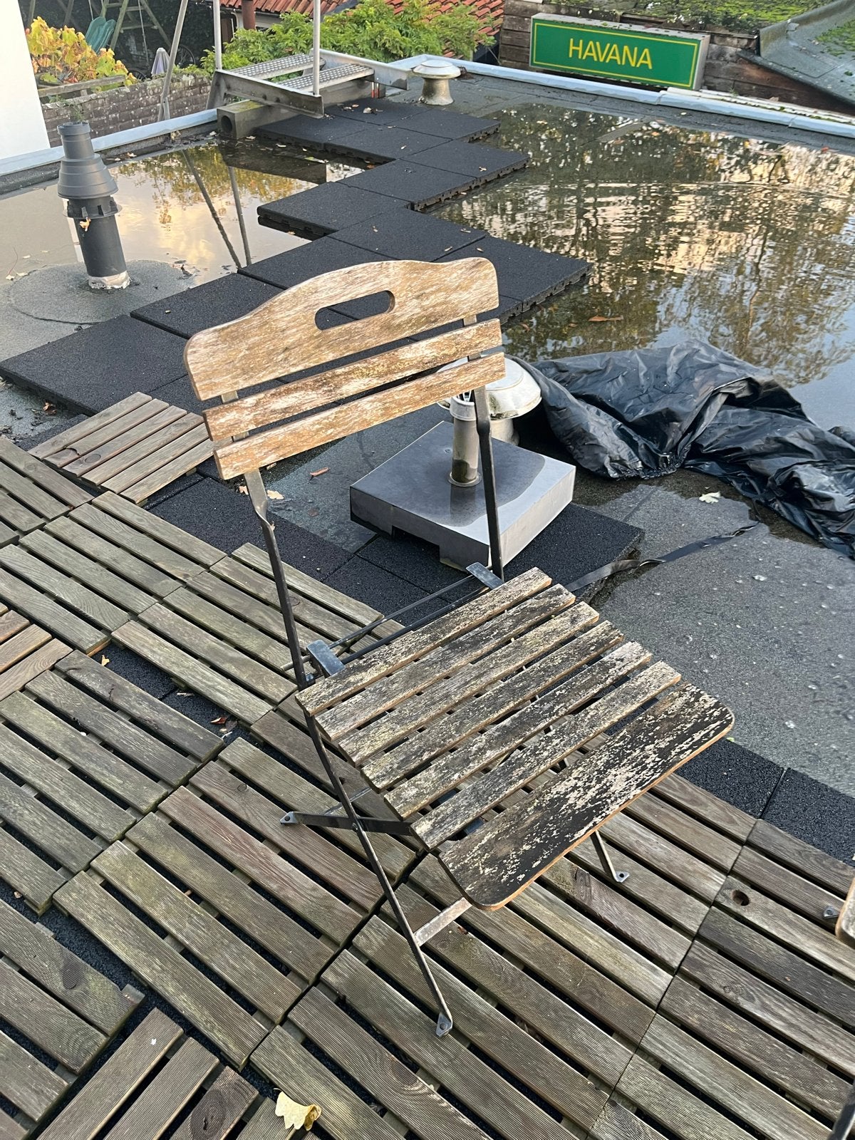 Houten Tuinset - Tafel met 2 Stoelen, Gebruikt, Eettafel, Tuinset, Hout