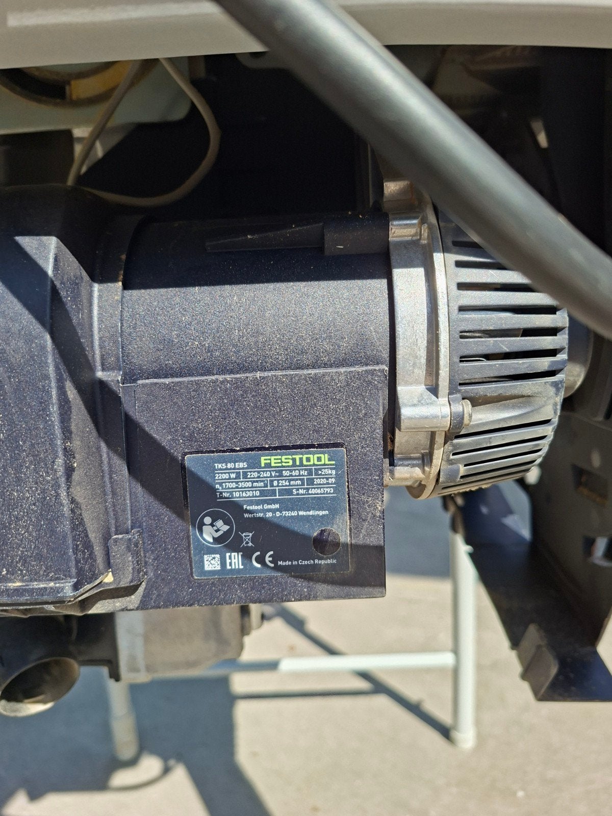 Festool TKS 80 EBS Tafelzaag met SawStop Technologie, Ophalen, Cirkelzaag, 70 mm of meer, Zo goed als nieuw