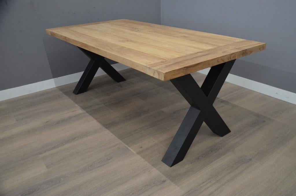 Teak tuintafel 200 cm X poot, Tuin en Terras, Tuintafels, Ophalen of Verzenden, Nieuw, Rechthoekig, Teakhout
