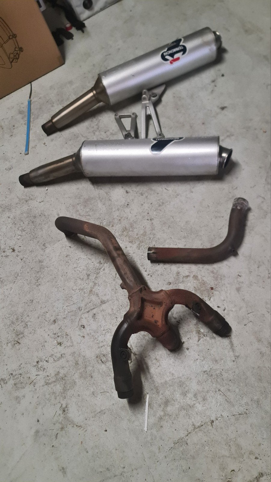 Originele Ducati900 SS IE uitlaatdempers met spruitstuk, Ophalen of Verzenden, Gebruikt