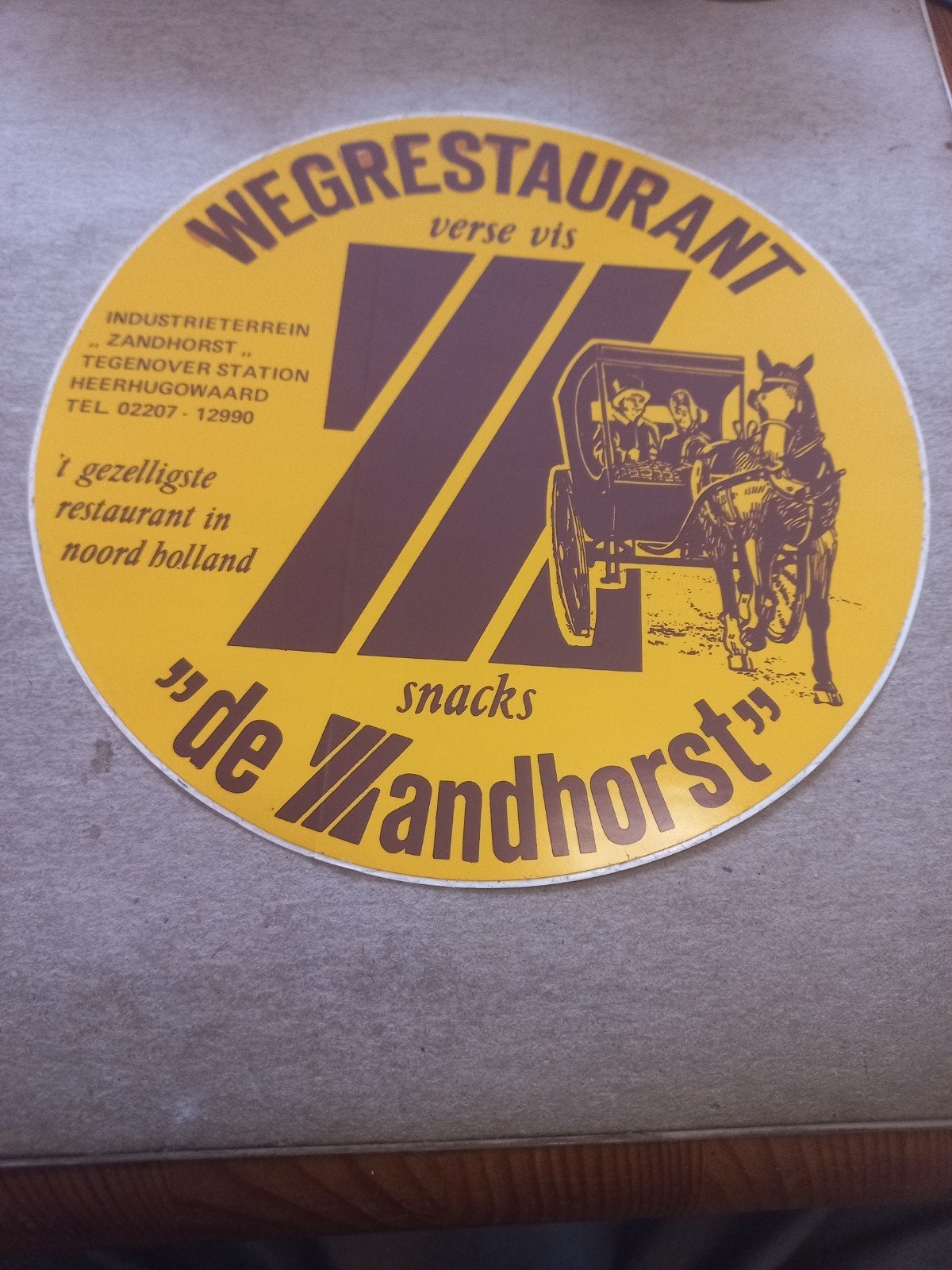 Vintage sticker "De zandhorst", Ophalen of Verzenden, Gebruikt