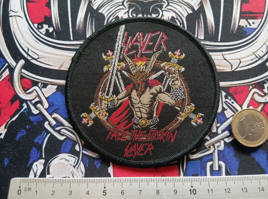 Slayer  prachtige  face the fuckin slayer patch 61limited, Ophalen of Verzenden, Nieuw, Kleding