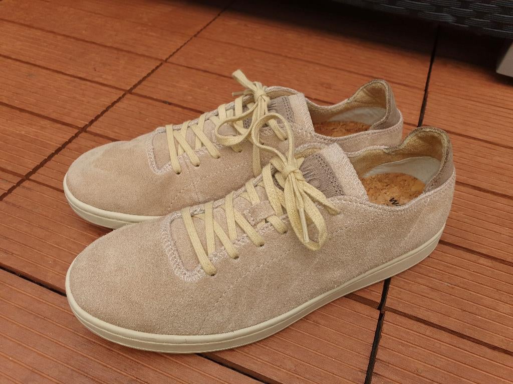 Woden mt.39 beige suede sneakers met veter en rubber zool, Beige, Ophalen of Verzenden, Woden, Sneakers of Gympen