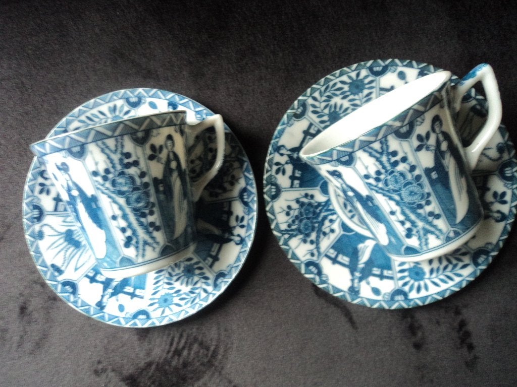 Puntgaaf Lange Lijs  Kop en Schotel  2 stuks, Verzenden, Klassiek, Zo goed als nieuw, Kop(pen) en/of Schotel(s)