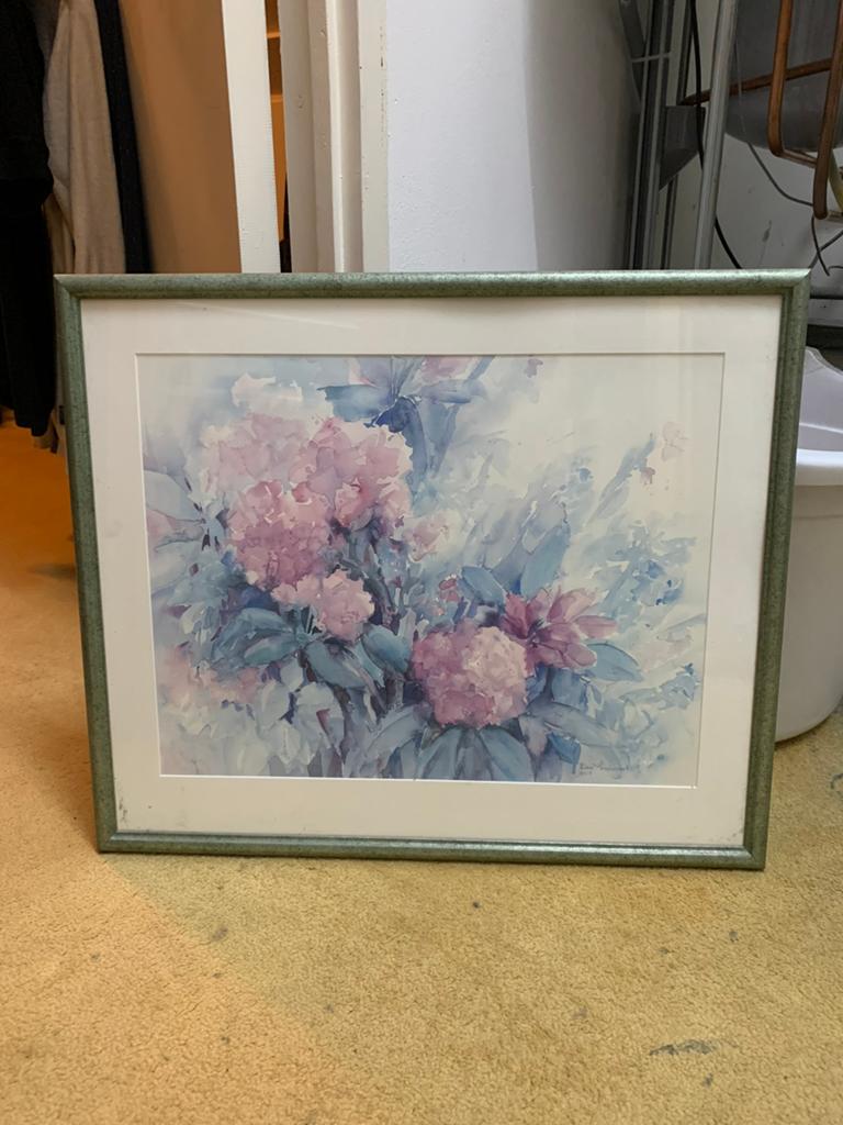 Ingelijste aquarel van Bea Hazewinkel - Bloemen, Antiek en Kunst, Ophalen