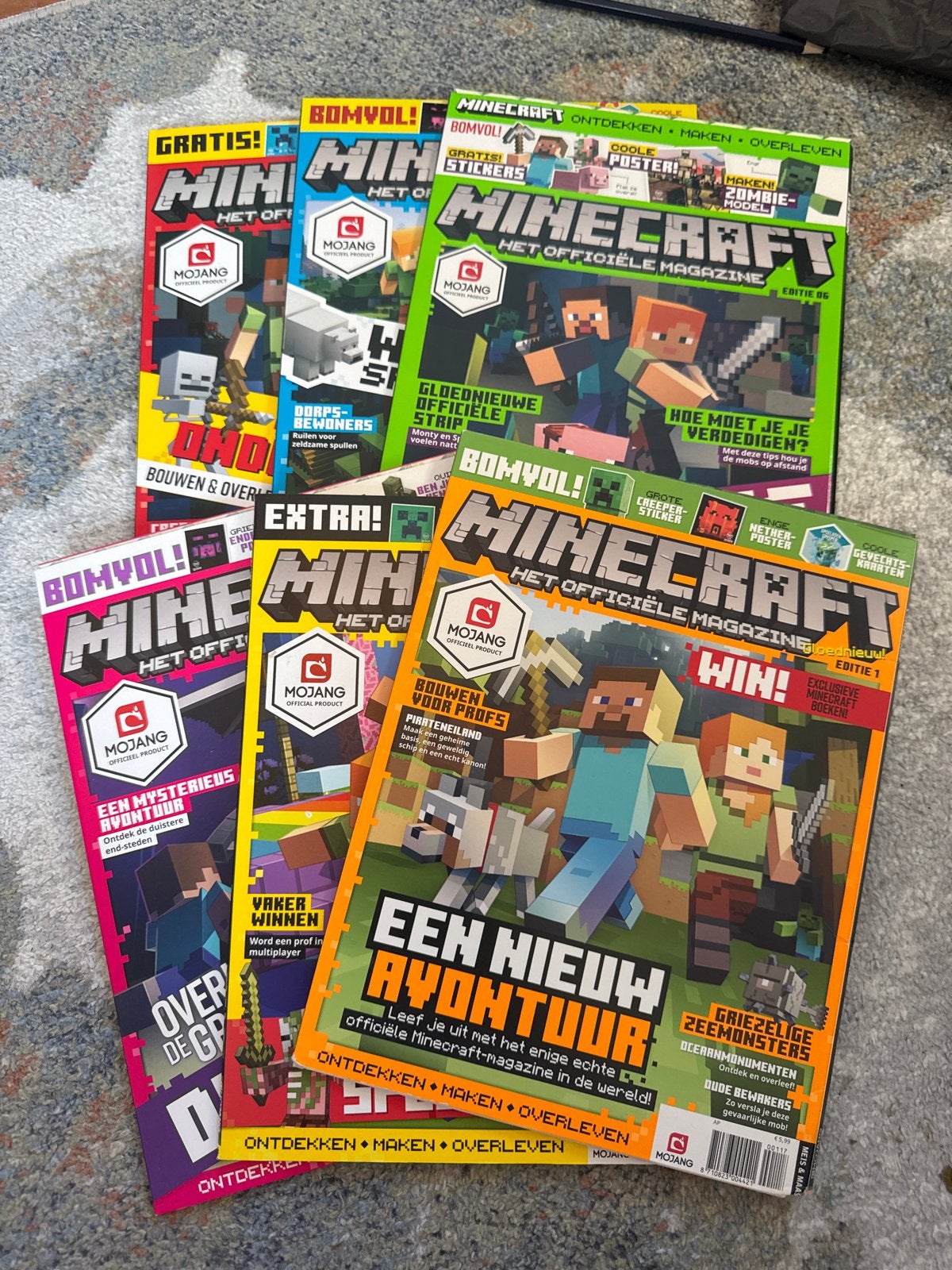 Minecraft magazines nummer 1 t/m 6 uit 2018, Ophalen of Verzenden, Gelezen, Overige typen