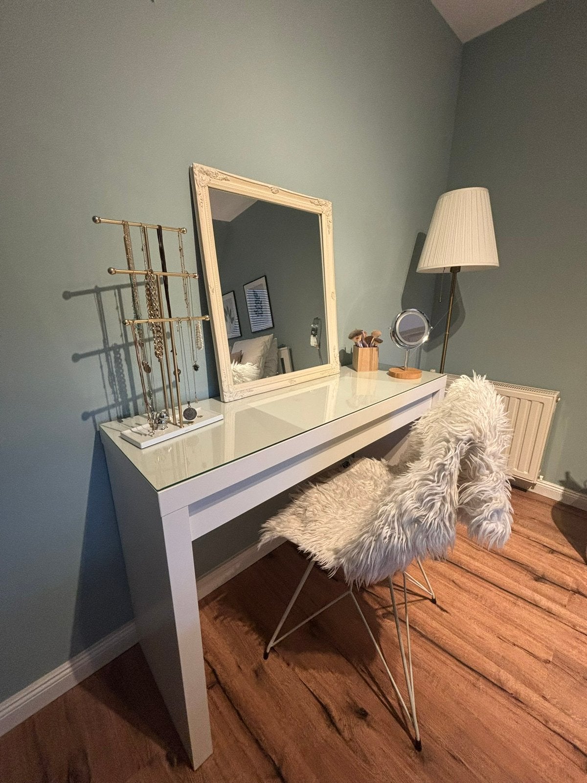 Witte kaptafel, Huis en Inrichting, Tafels | Kaptafels, Gebruikt, 100 tot 150 cm, Ophalen of Verzenden, Minder dan 100 cm