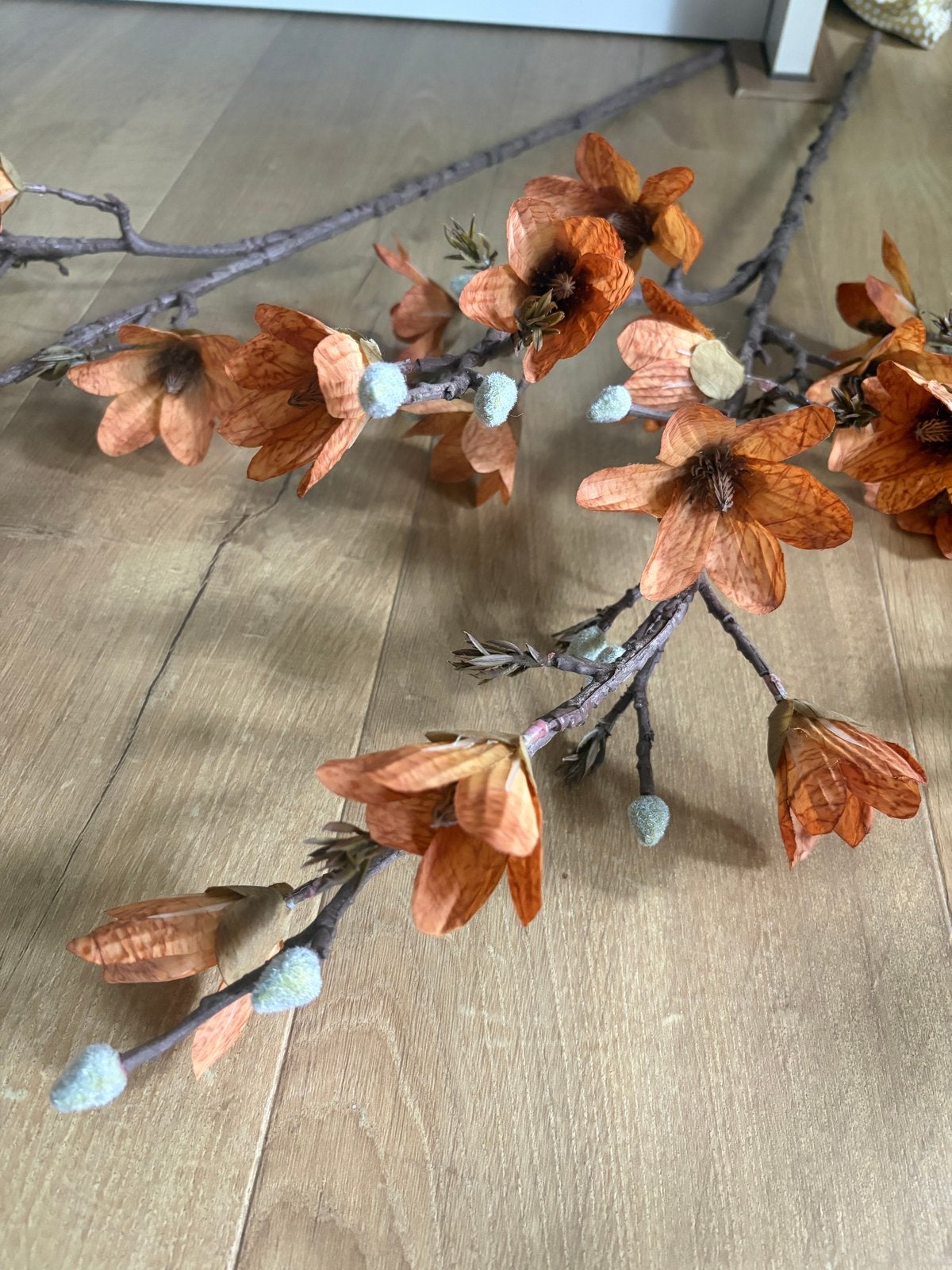 3 magnolia takken zijde 85 cm, Ophalen, Binnen, Zijde, Zo goed als nieuw
