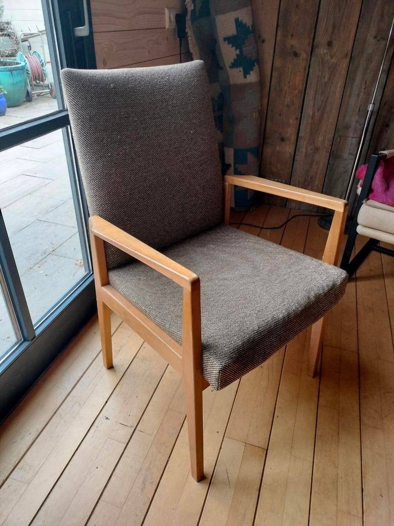 Vintage Scandinavische stoel., Ophalen, Gebruikt, Bruin, Vintage Scandinavisch.