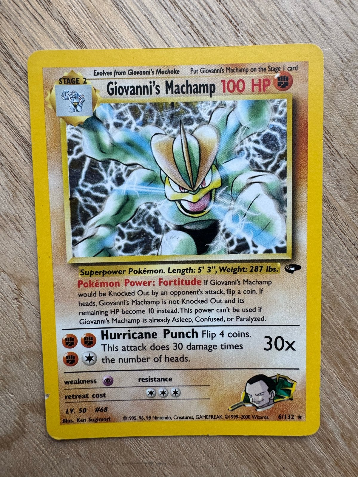 Giovanni's Machamp Pokémon kaart 6/132 (Gym Challenge), Ophalen of Verzenden, Losse kaart