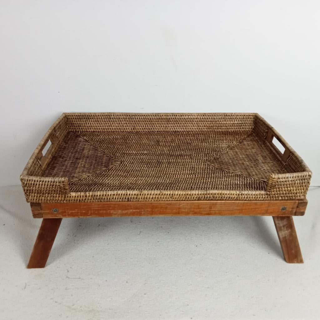 Rattan dienblad met pootjes (zieken-dienblad), Gebruikt, Onbekend, Ophalen of Verzenden, Onbekend