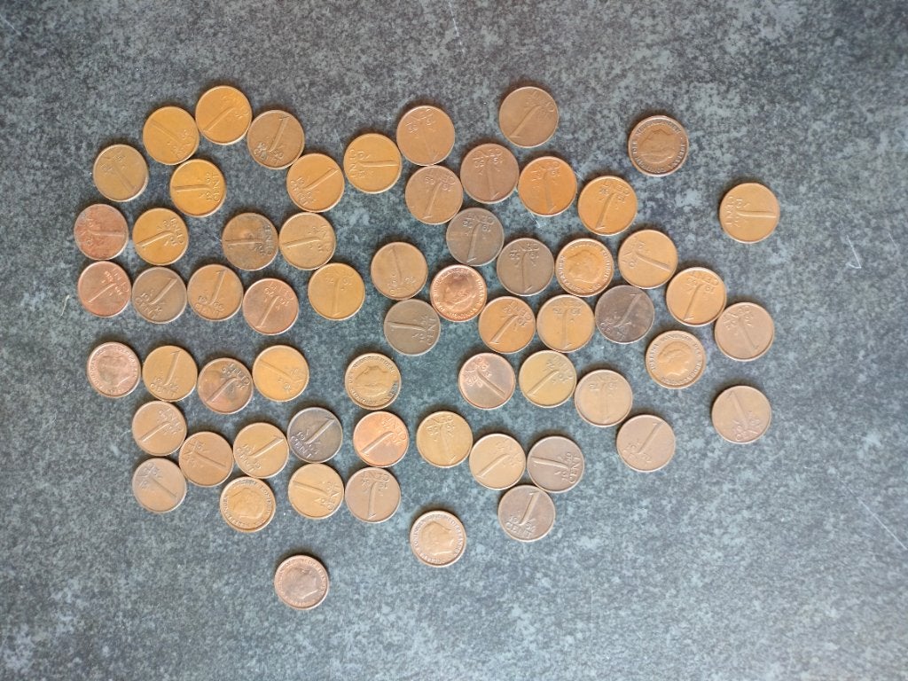 Gratis oude Nederlandse centen afhalen, Ophalen, Koningin Juliana, 1 cent, Losse munt