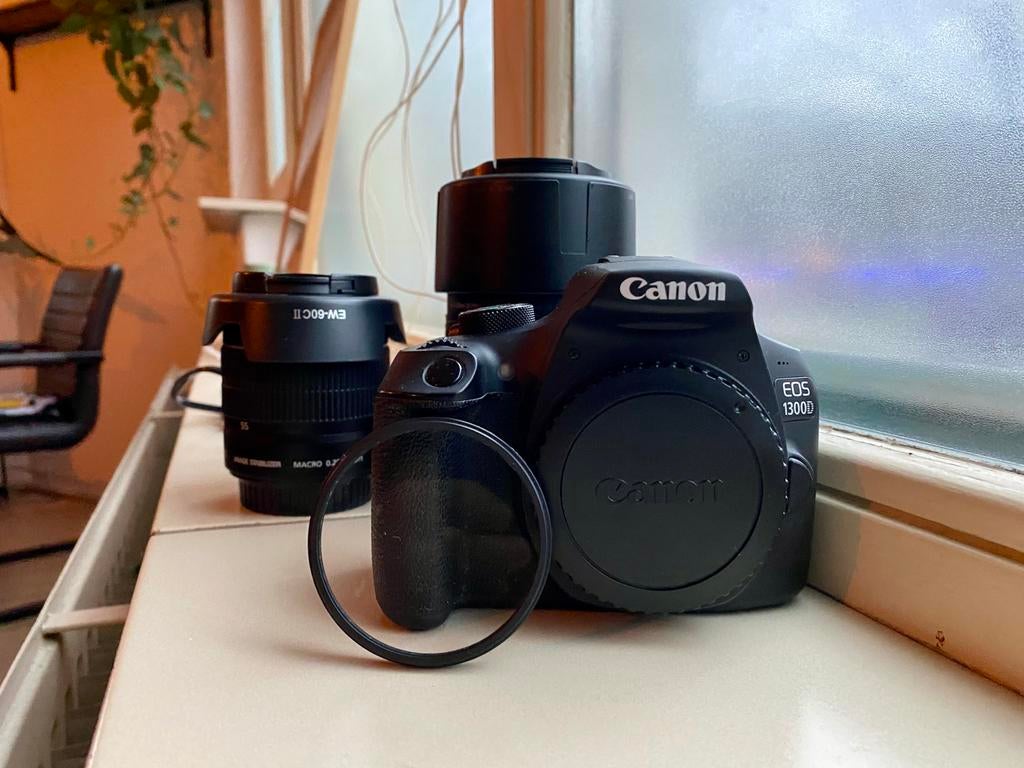 Canon EOS 1300D met accesoires, 18 Megapixel, Gebruikt, Spiegelreflex, Canon