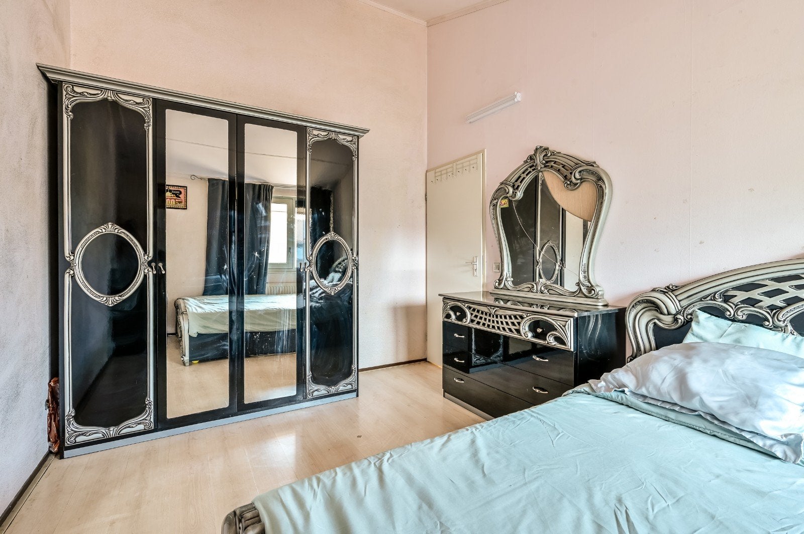 Complete luxe slaapkamerset – zwart/zilver, Ophalen, Gebruikt, Tweepersoons