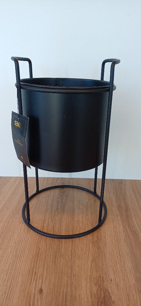 Metal Flower Bucket van het Nederlandse merk SENZA, 26 cm, Zwart, Ophalen of Verzenden, Zo goed als nieuw