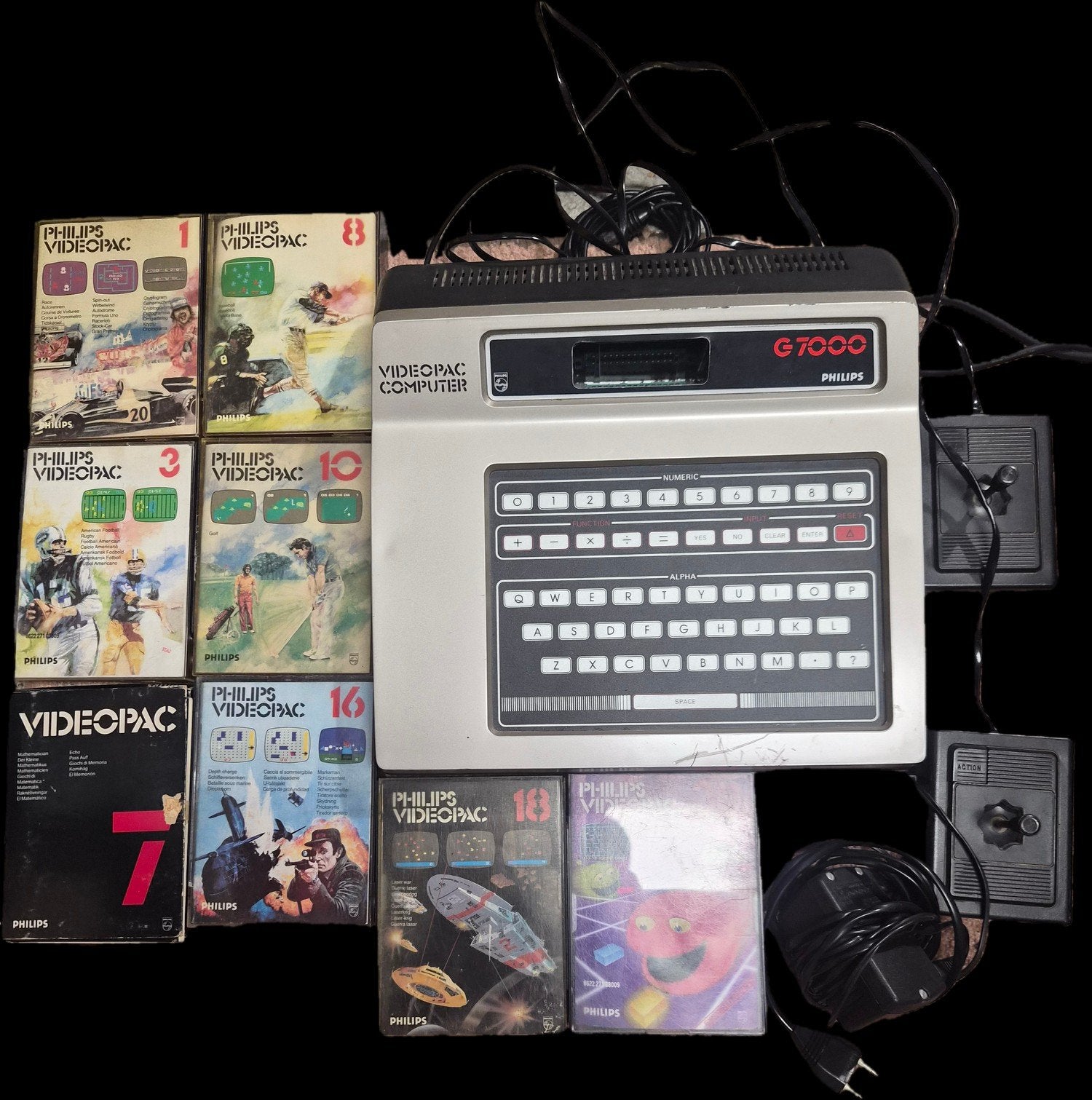 Philips Videopac G7000 met 8 spellen, Spelcomputers en Games, Ophalen of Verzenden, Gebruikt