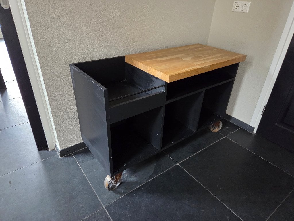 Kastje voor platenspeler, Ophalen, 100 tot 150 cm, Zo goed als nieuw, Eikenhout