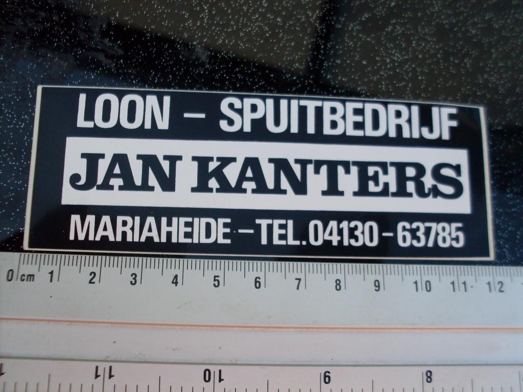 sticker Jan Kanters loonbedrijf spuitbedrijf mariaheide, Verzenden, Zo goed als nieuw, Bedrijf of Vereniging