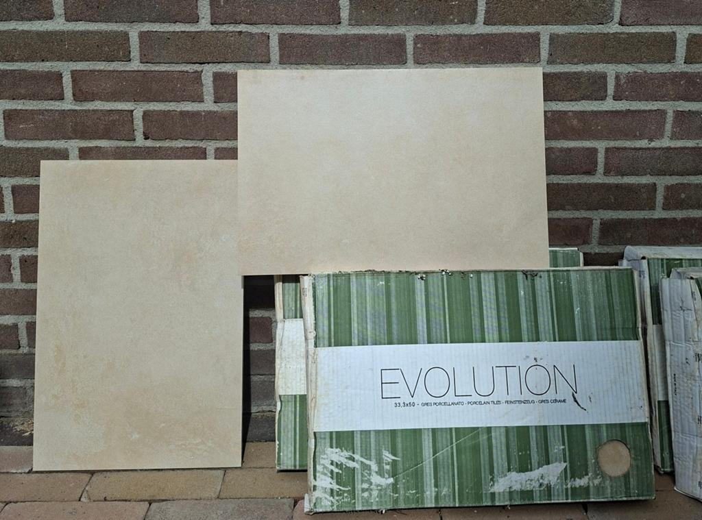 4 dozen beige/ gres Evolution tegels - 33.3x50 cm, Ophalen, 40 tot 60 cm, Keramiek, Nieuw