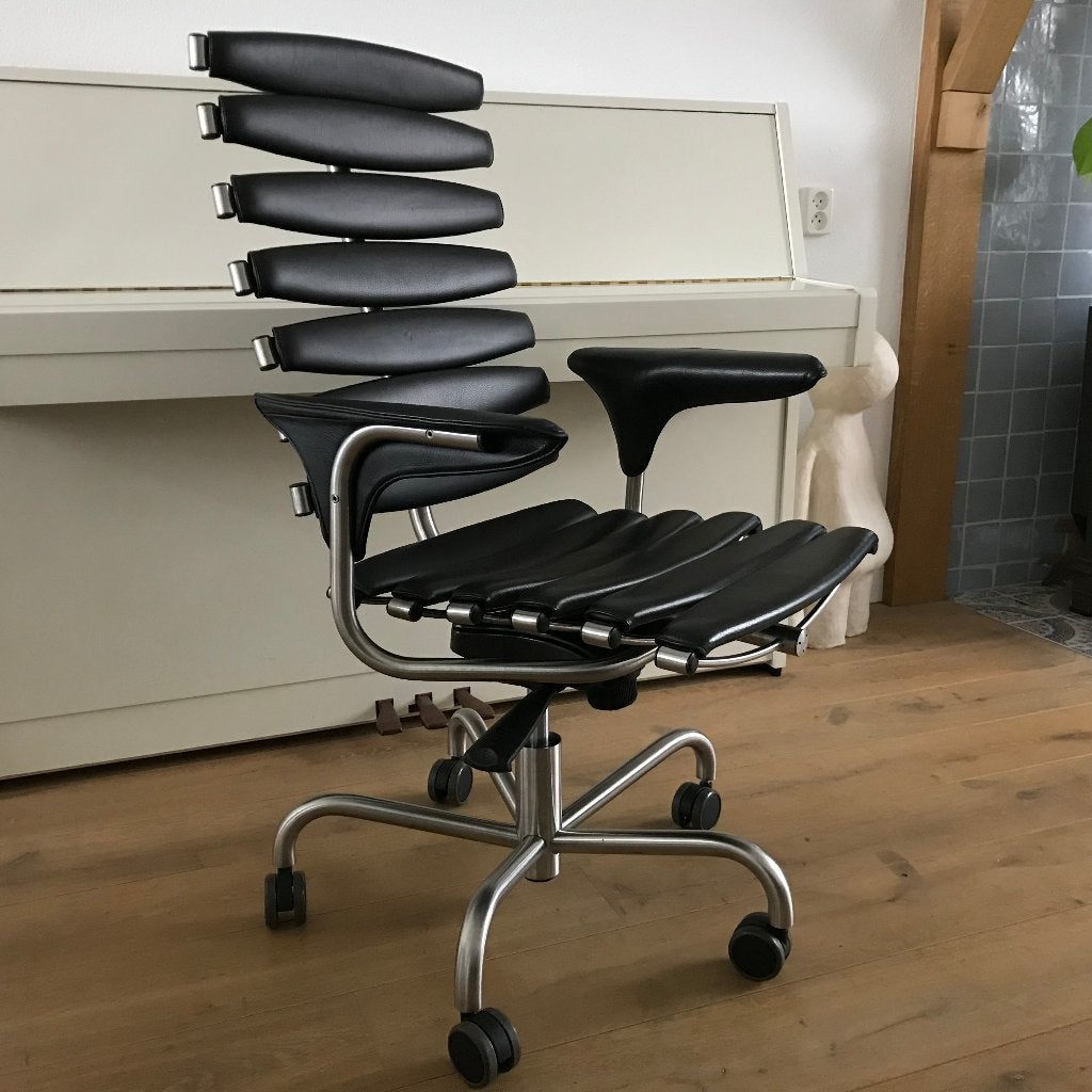 De Sede model type DS 2100 design bureaustoel zwart, Huis en Inrichting, Fauteuils, Gebruikt, 75 tot 100 cm, Ophalen of Verzenden
