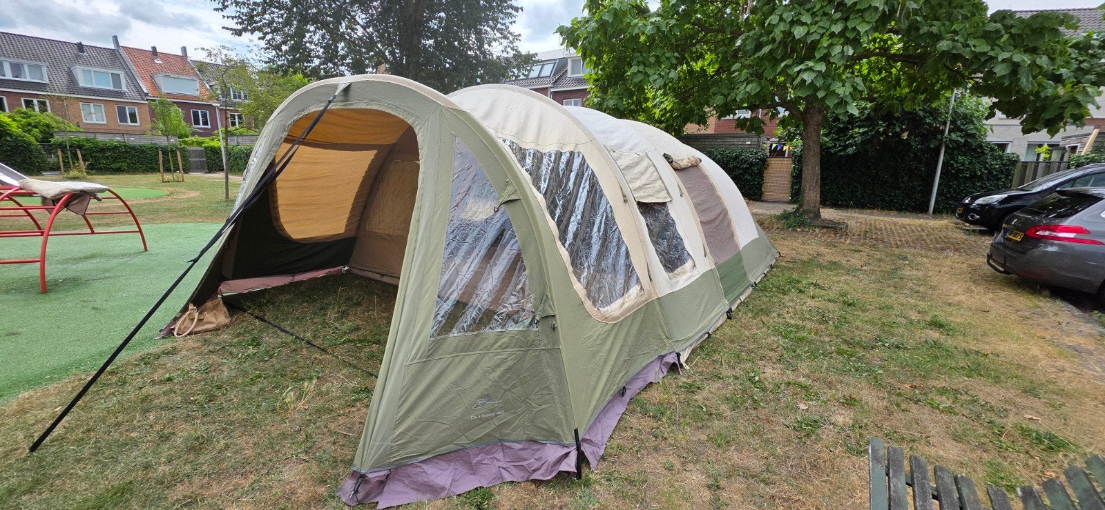 Mooie, grote katoenen tunnel tent van Bardani, Caravans en Kamperen, Tenten, Ophalen, Gebruikt, Tot en met 4