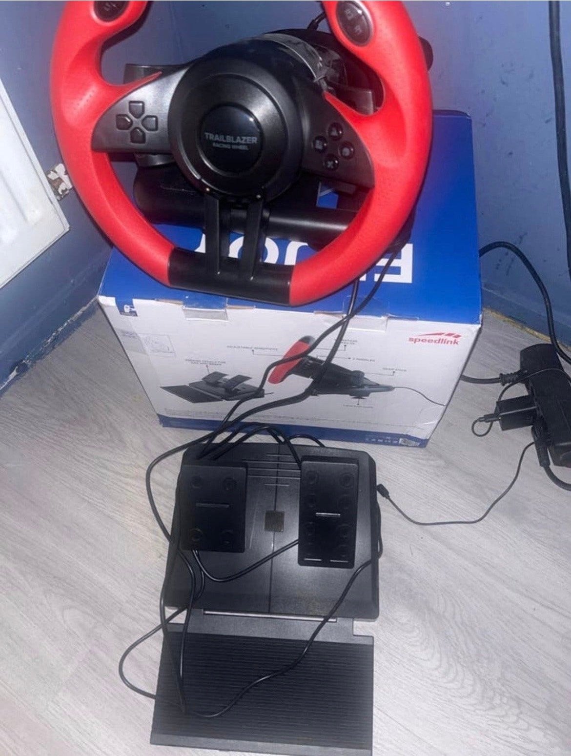 Speedlink Trailblazer Racestuur met Pedalen, Spelcomputers en Games, Speedlink, Racestuur, Force feedback, Zo goed als nieuw