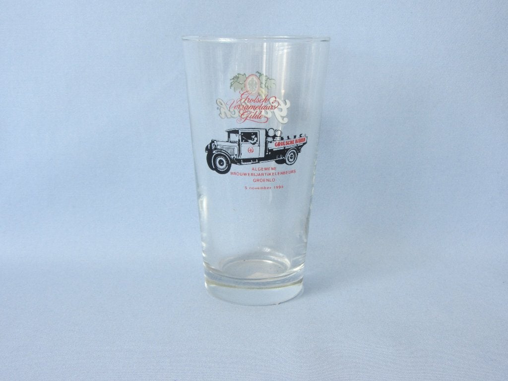 grolsch schout glas - beurs gvg, Ophalen of Verzenden, Zo goed als nieuw, Glas of Glazen, Grolsch